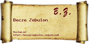 Becze Zebulon névjegykártya